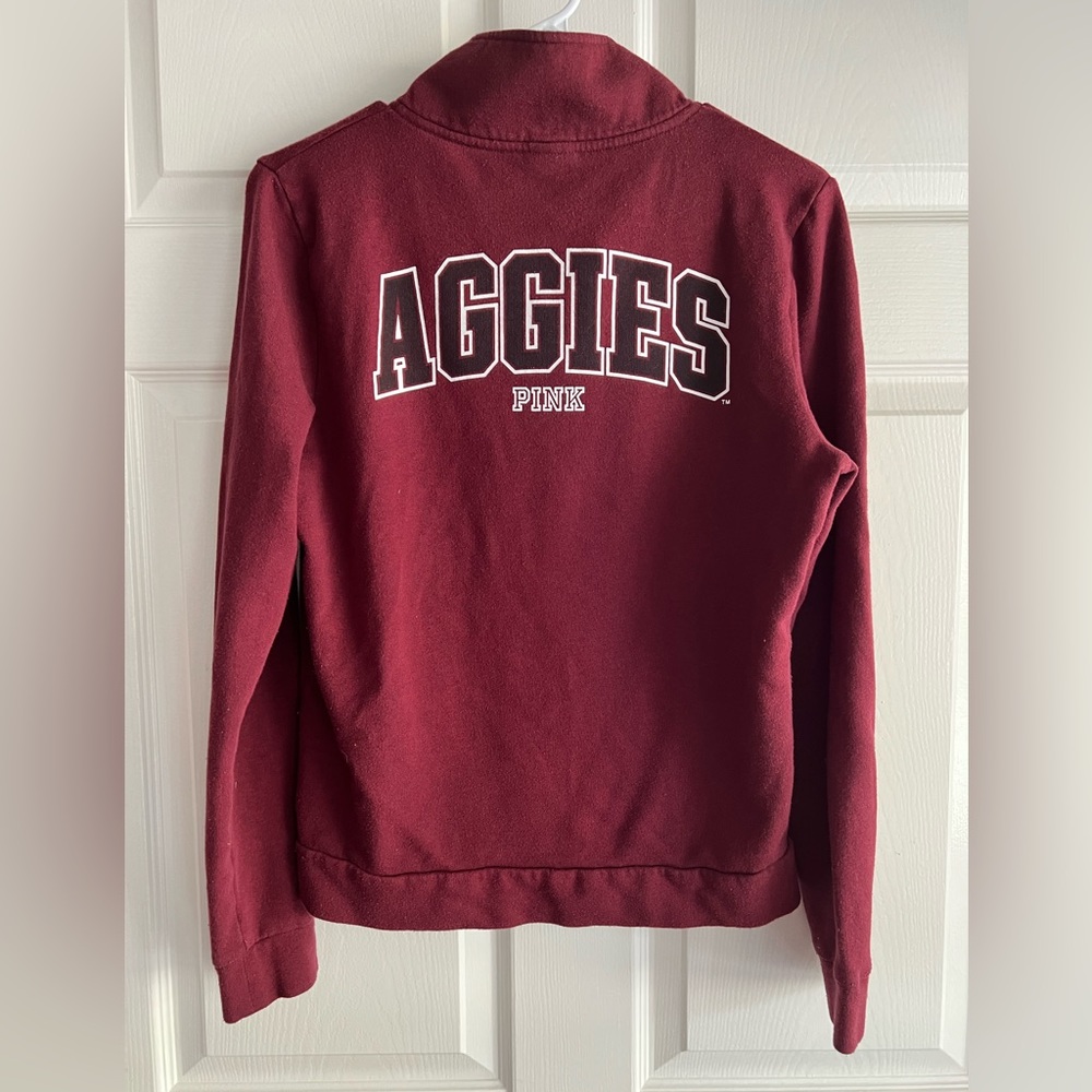 PINK Victoria’s Secret Aggies 1/4 Zip Pullover Sweatshirt Medium
